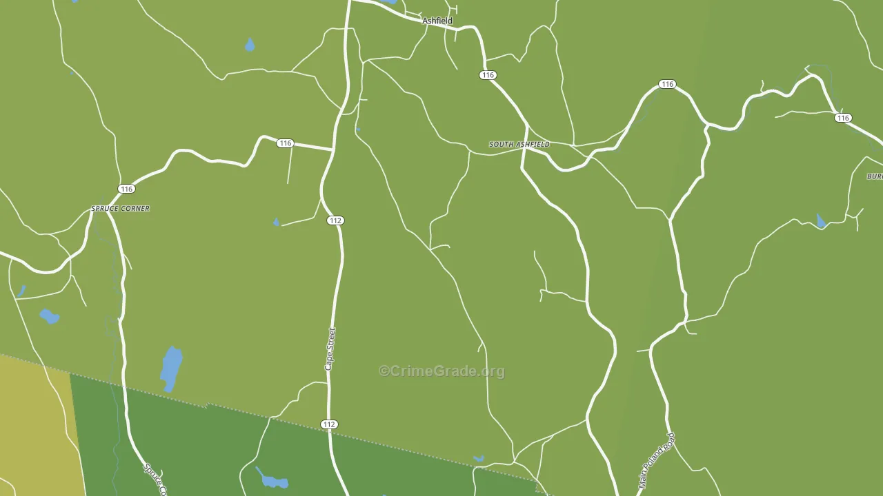South Ashfield, MA Map of Vehicle Theft Rates