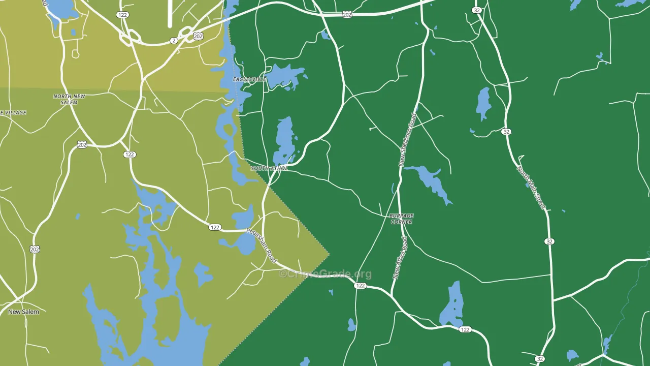 South Athol, MA Map of Vehicle Theft Rates