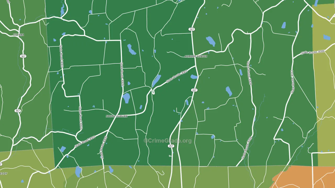 South Auburn, PA Map of Vehicle Theft Rates