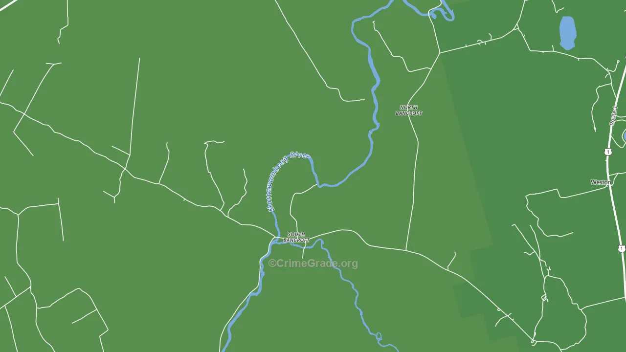 South Bancroft, ME Map of Vehicle Theft Rates