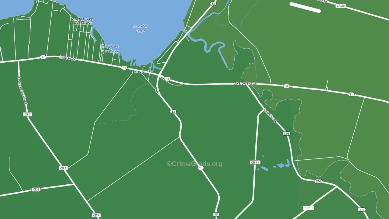 South Bay, NY Map of Vehicle Theft Rates