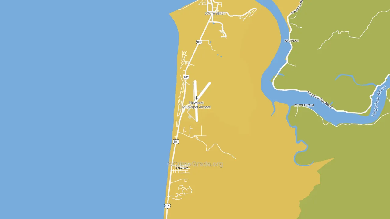 South Beach, OR Map of Vehicle Theft Rates
