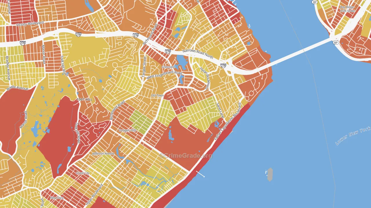 South Beach, Staten Island, NY Map of Vehicle Theft Rates