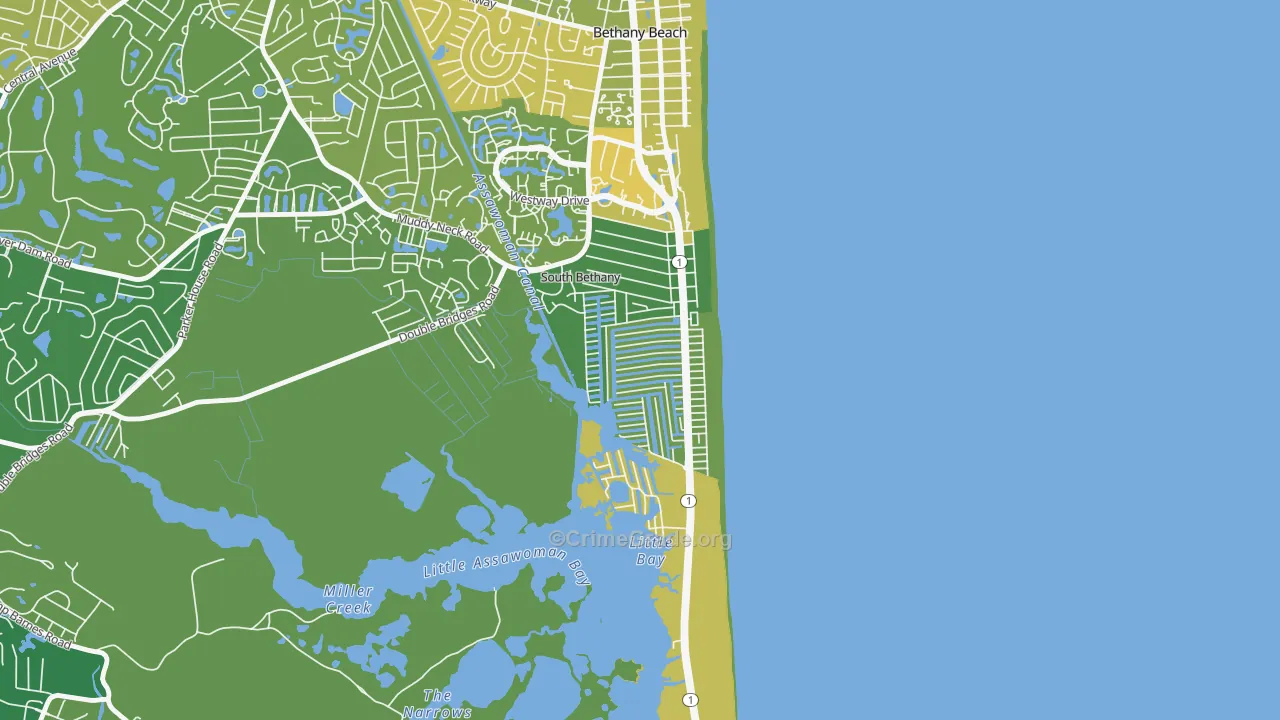 South Bethany, DE Map of Vehicle Theft Rates