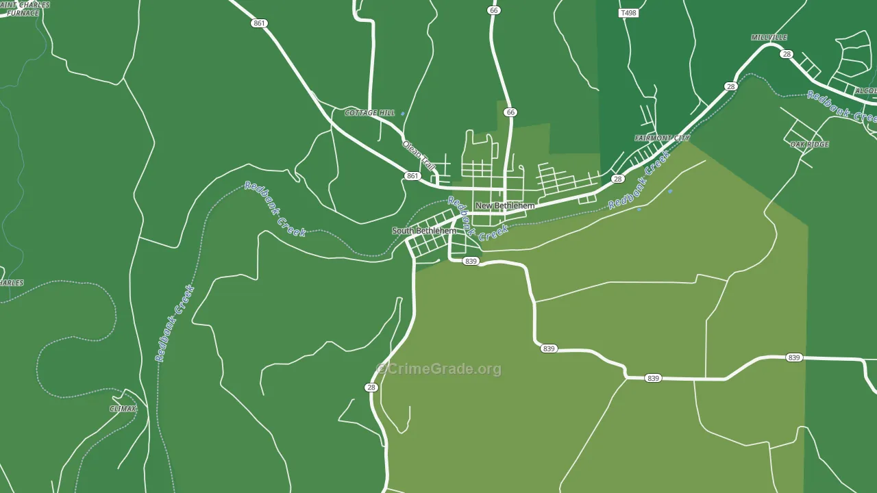 South Bethlehem, PA Map of Vehicle Theft Rates