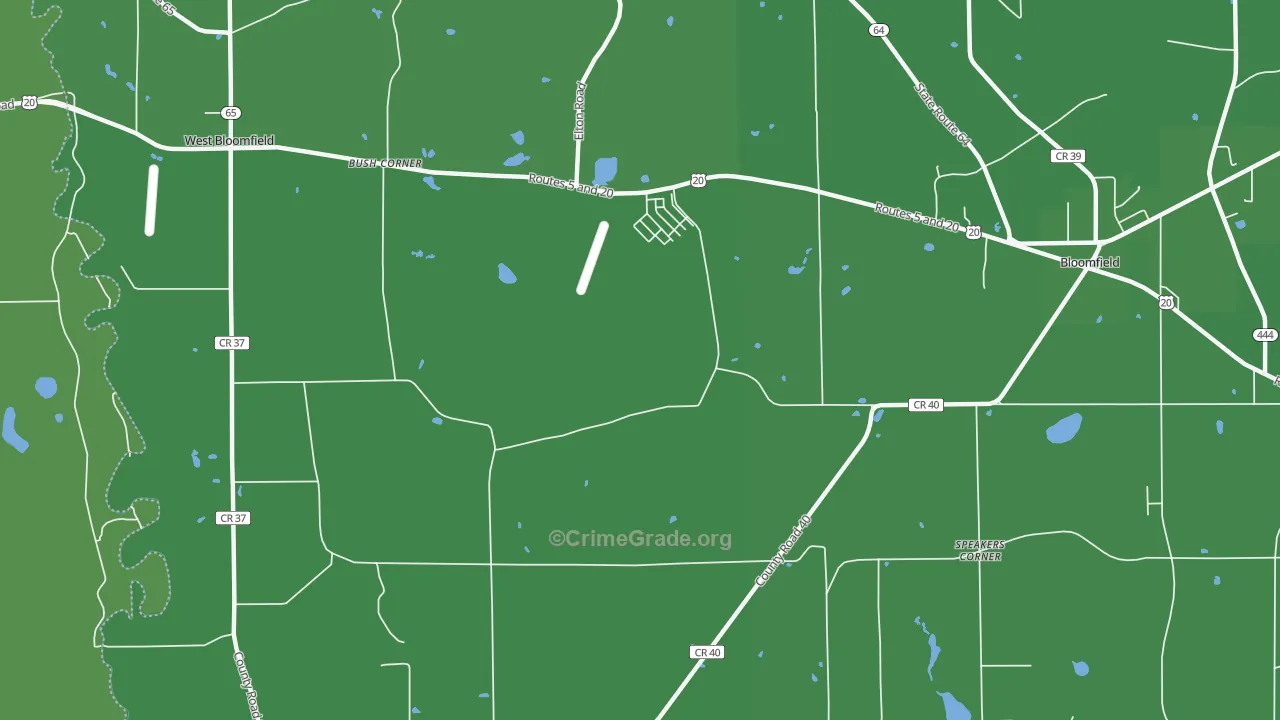 South Bloomfield, NY Map of Vehicle Theft Rates