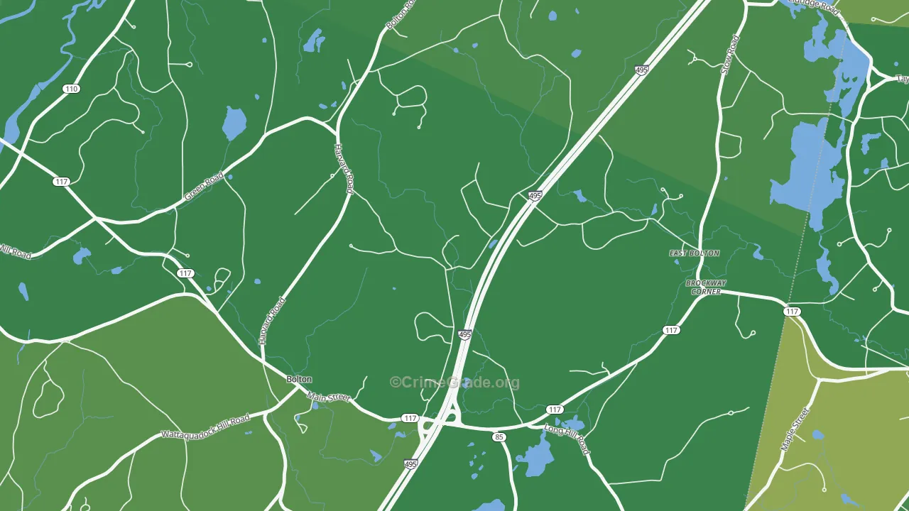 South Bolton, MA Map of Vehicle Theft Rates