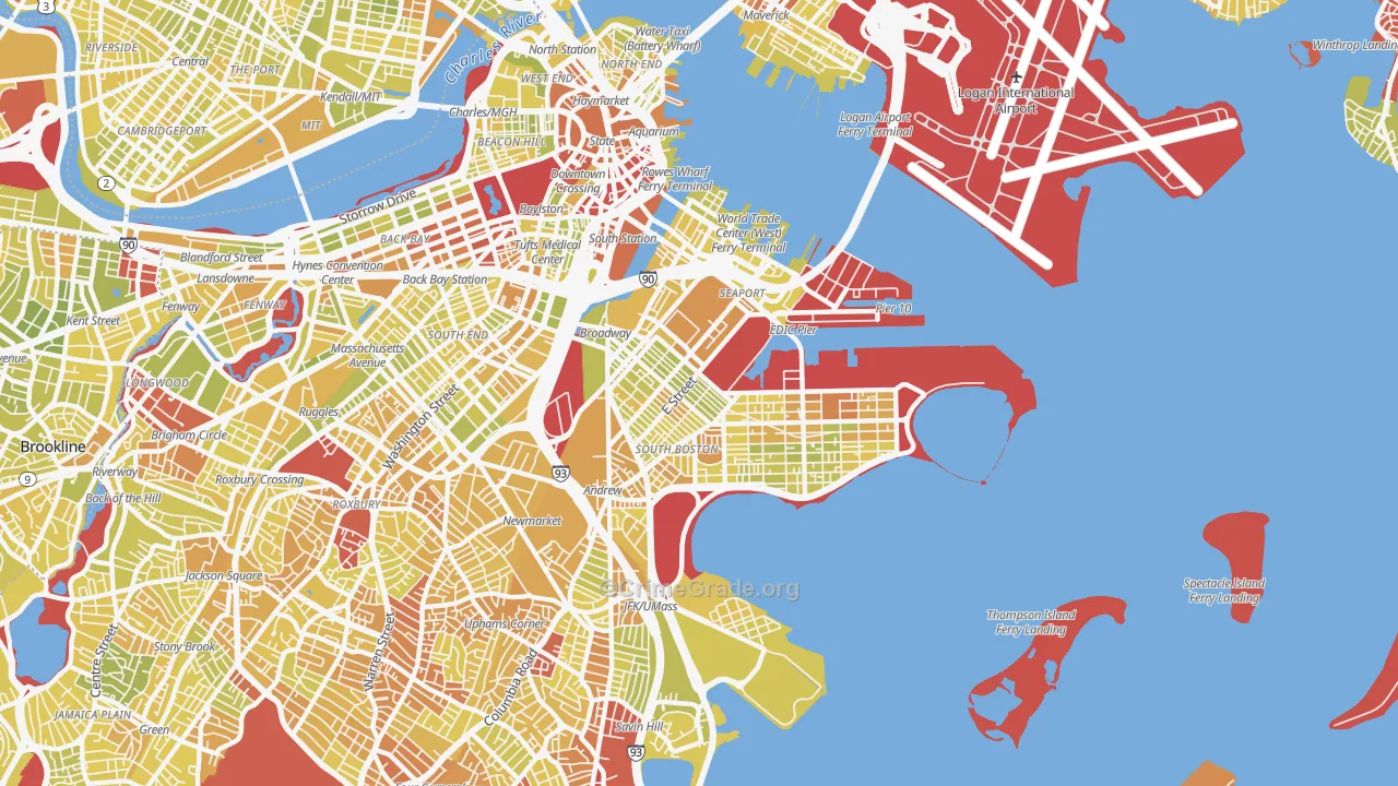 South Boston, Boston, MA Map of Vehicle Theft Rates