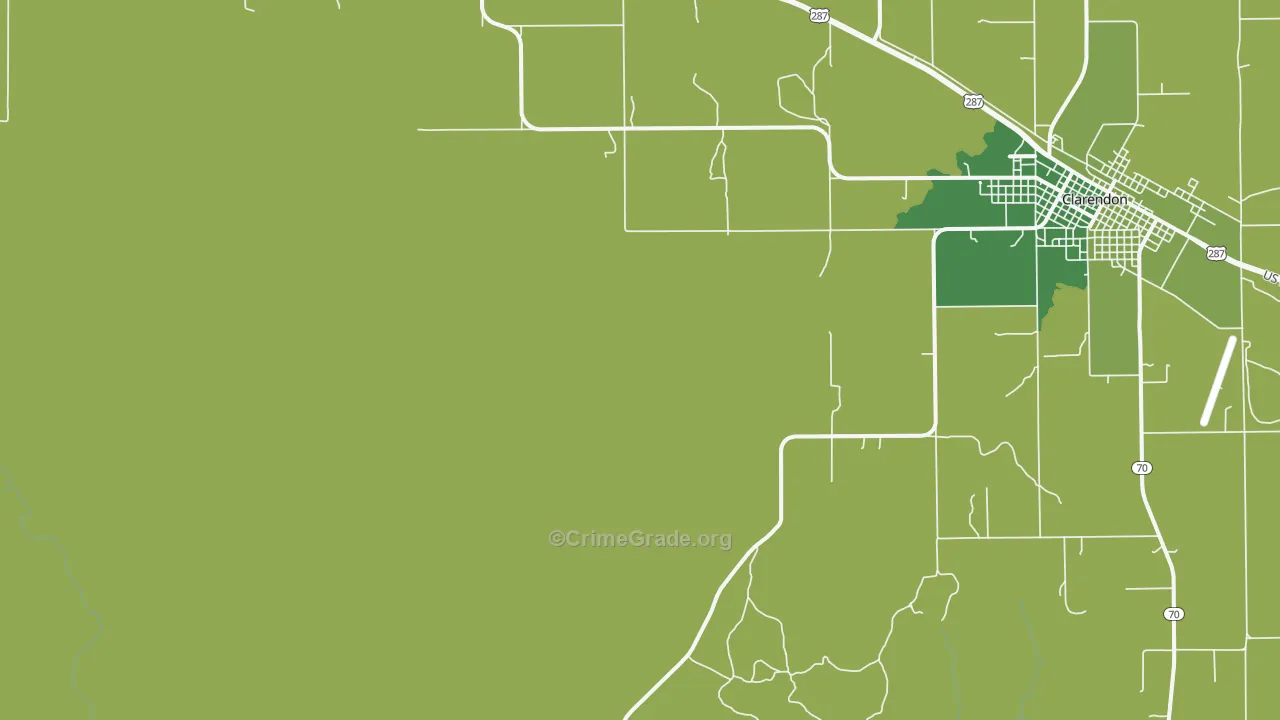 South Brice, TX Map of Vehicle Theft Rates