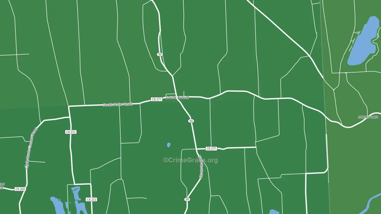 South Butler, NY Map of Vehicle Theft Rates