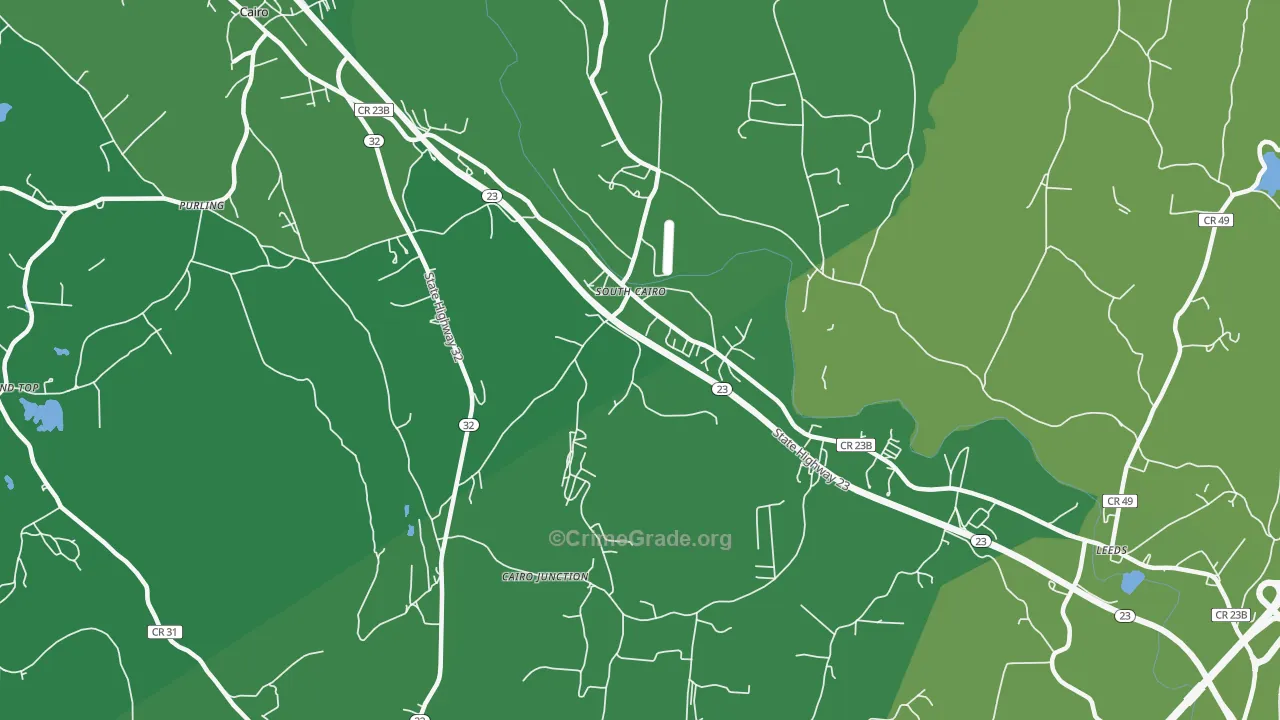South Cairo, NY Map of Vehicle Theft Rates