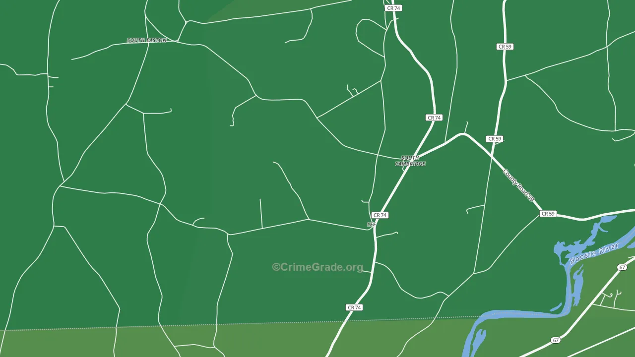 South Cambridge, NY Map of Vehicle Theft Rates