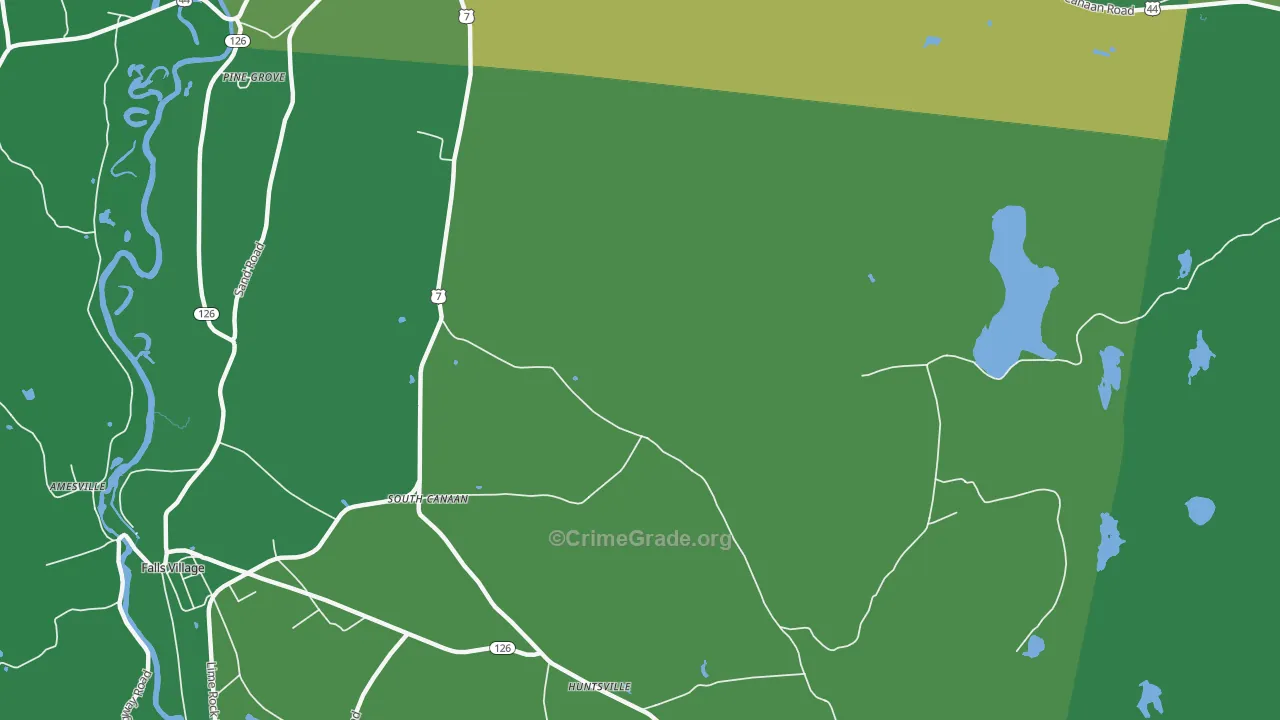 South Canaan, CT Map of Vehicle Theft Rates