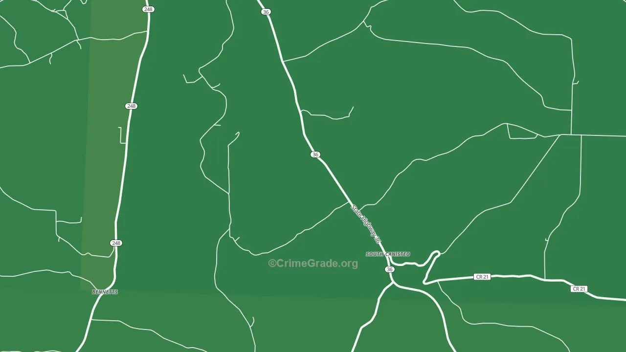 South Canisteo, NY Map of Vehicle Theft Rates