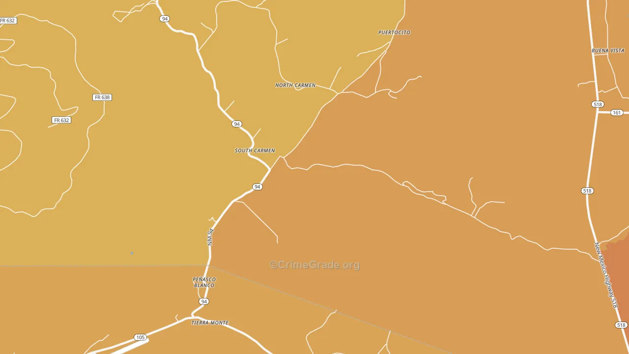 South Carmen, NM Map of Vehicle Theft Rates