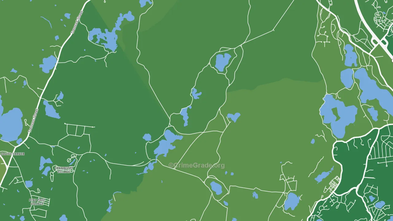 South Carver, MA Map of Vehicle Theft Rates
