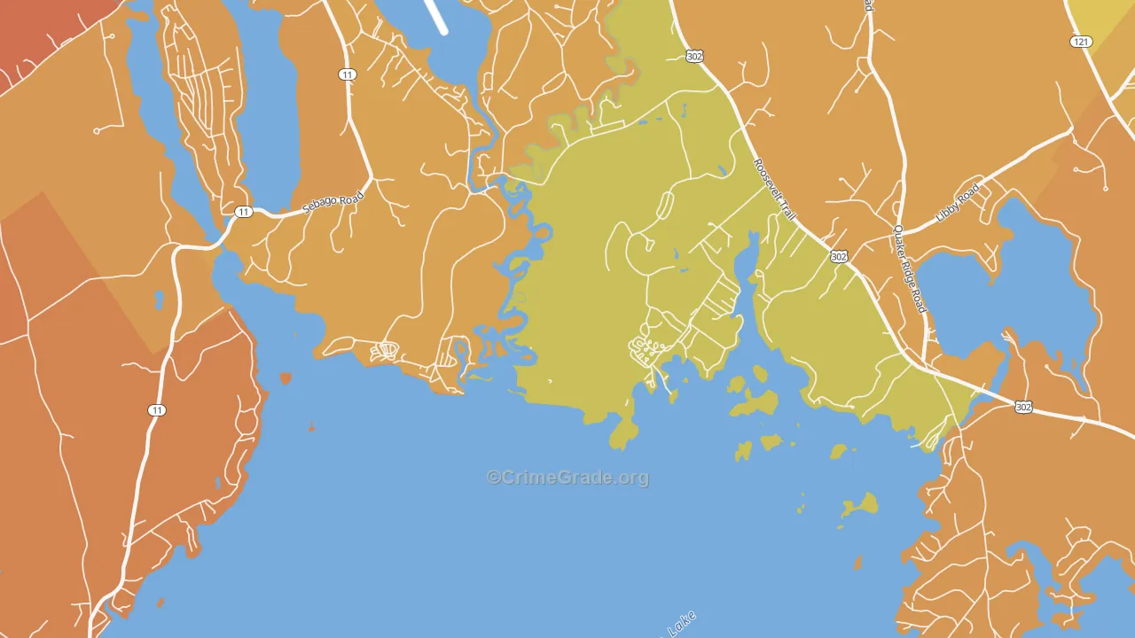 South Casco, ME Map of Vehicle Theft Rates