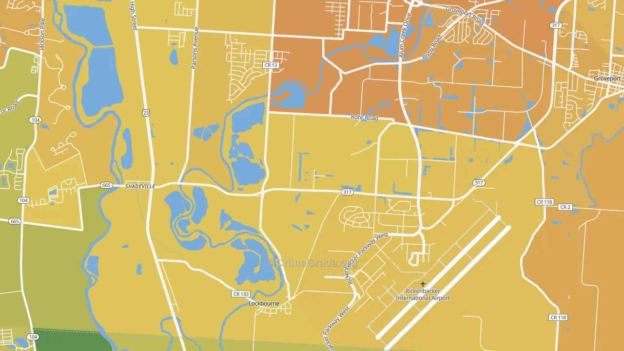 South Central Accord, Columbus, OH Map of Vehicle Theft Rates