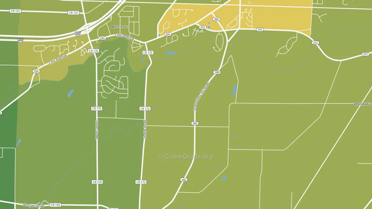 South Chili, NY Map of Vehicle Theft Rates
