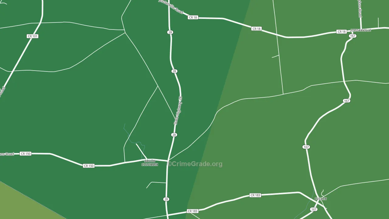 South Columbia, NY Map of Vehicle Theft Rates
