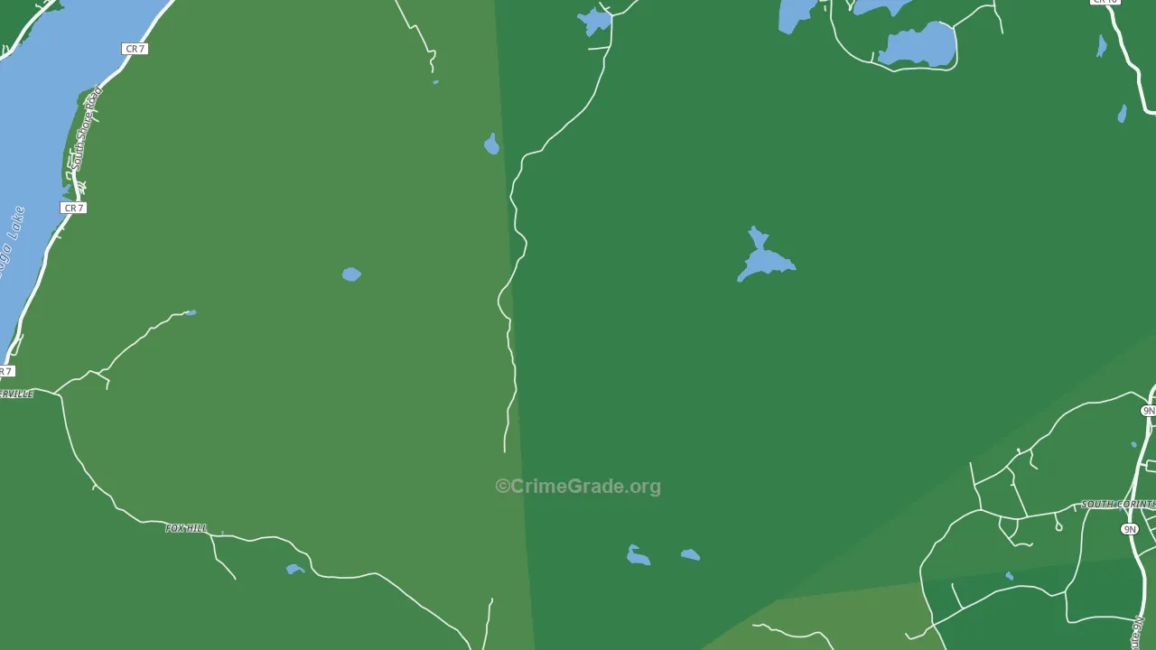 South Corinth, NY Map of Vehicle Theft Rates
