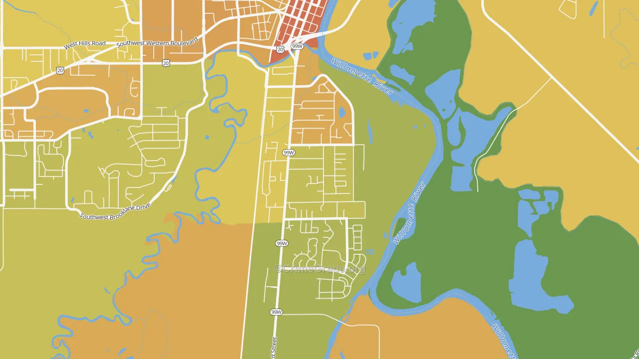 South Corvallis Neighbors, Corvallis, OR Map of Vehicle Theft Rates