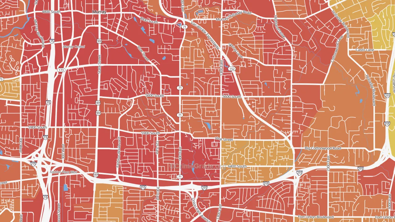 South Cottonwood Acres, Murray, UT Map of Vehicle Theft Rates