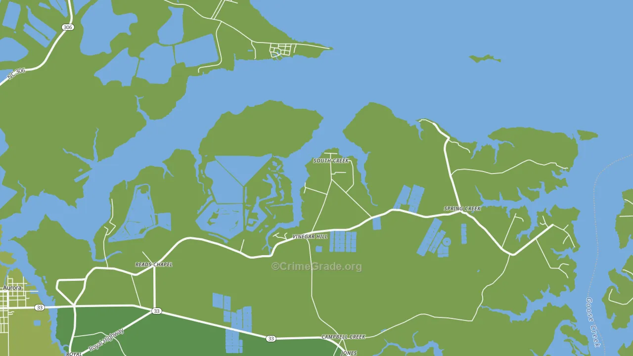 South Creek, NC Map of Vehicle Theft Rates