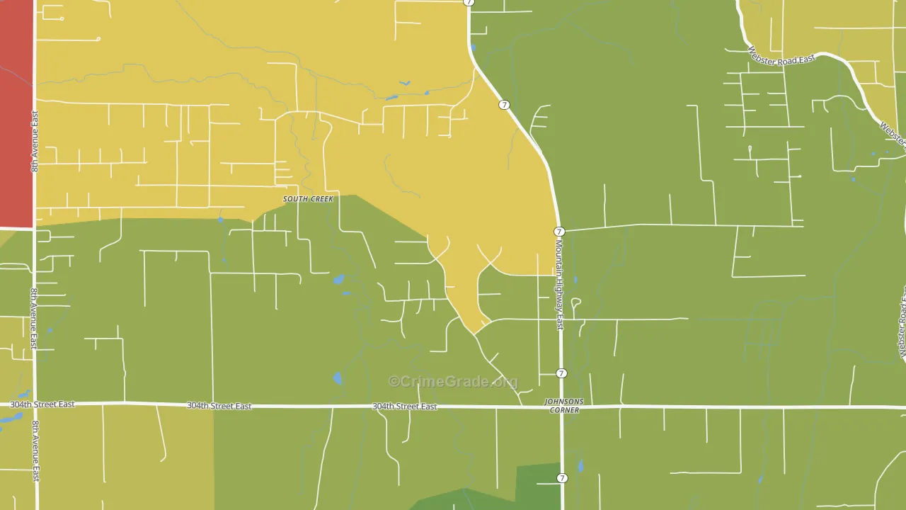 South Creek, WA Map of Vehicle Theft Rates