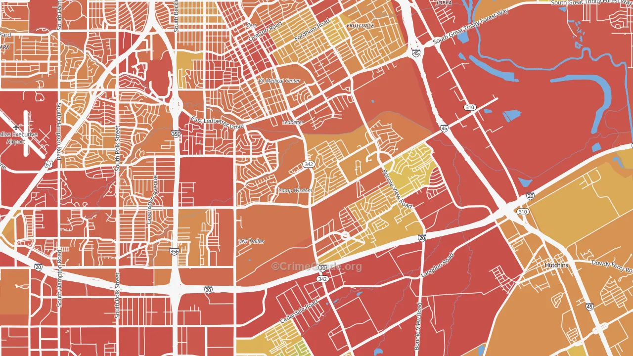 South Dallas Fair Park, Dallas, TX Map of Vehicle Theft Rates
