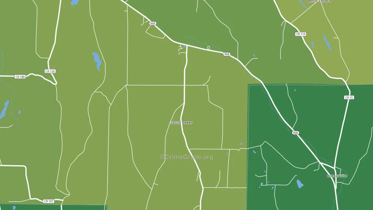 South Danby, NY Map of Vehicle Theft Rates