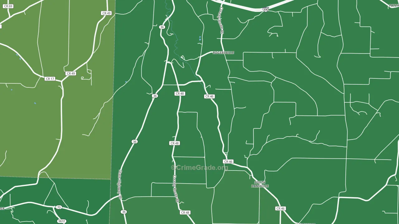 South Dansville, NY Map of Vehicle Theft Rates