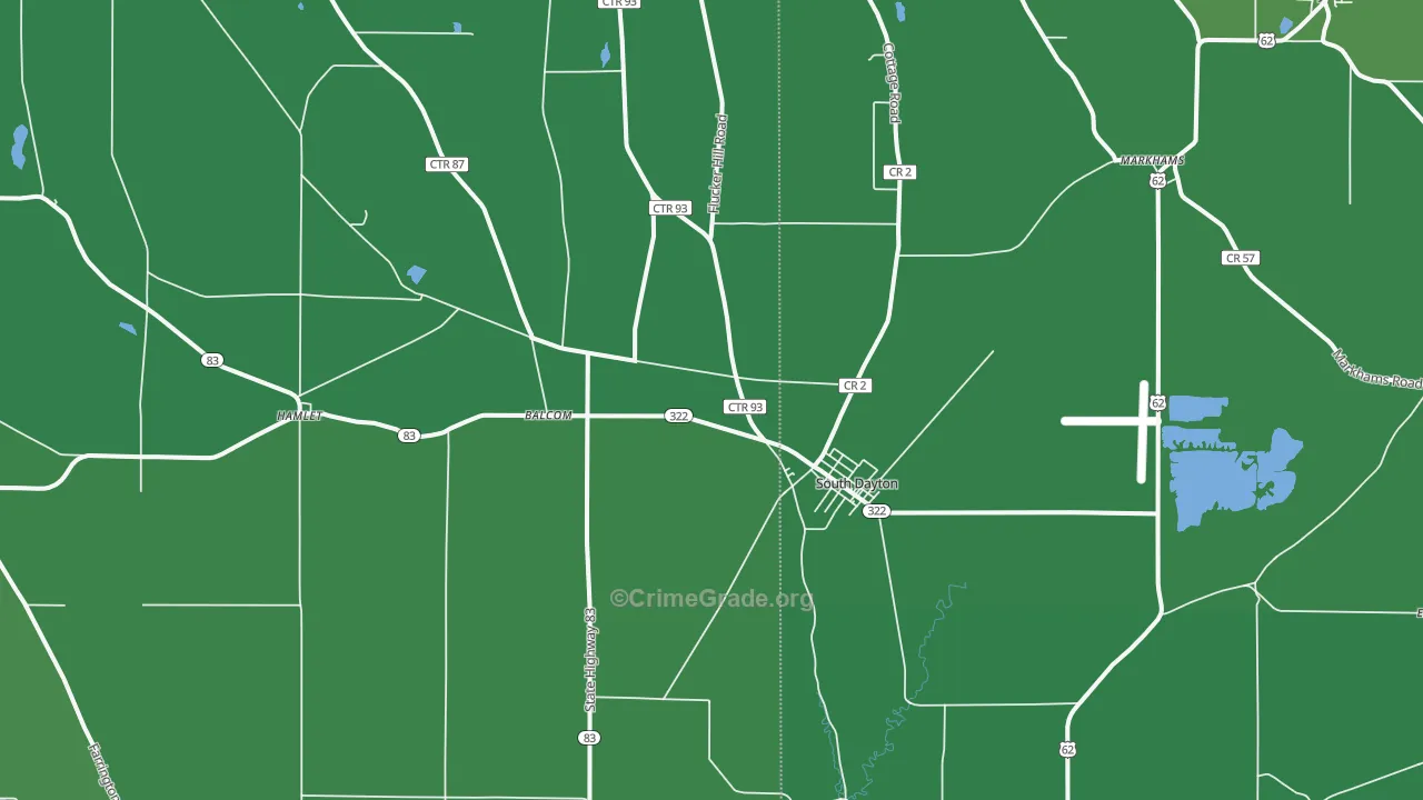 South Dayton, NY Map of Vehicle Theft Rates