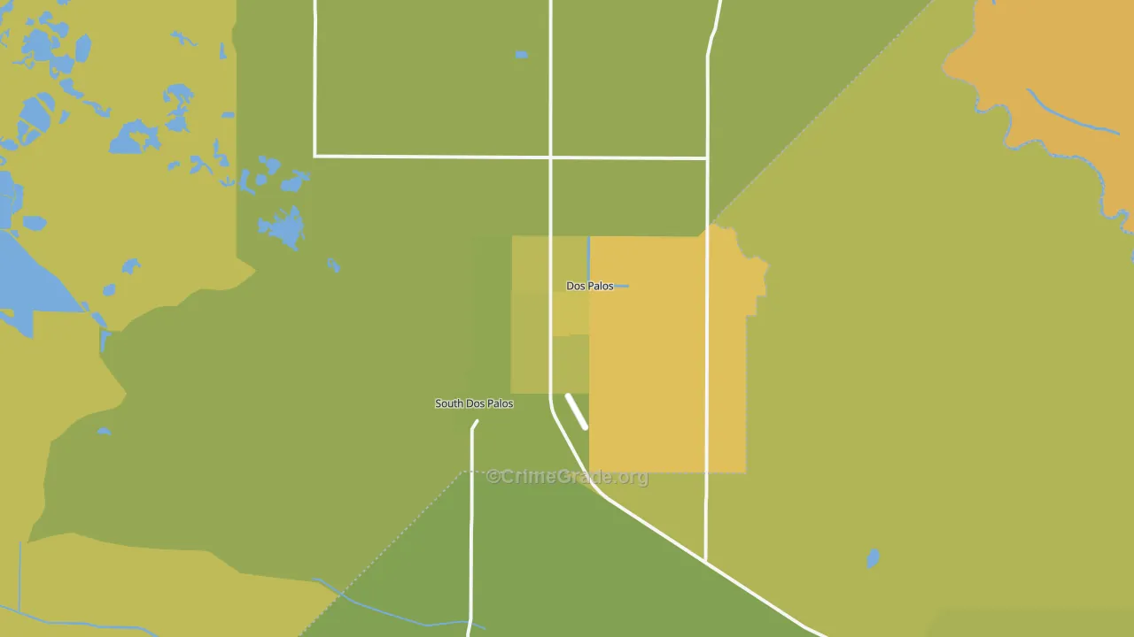 South Dos Palos, CA Map of Vehicle Theft Rates