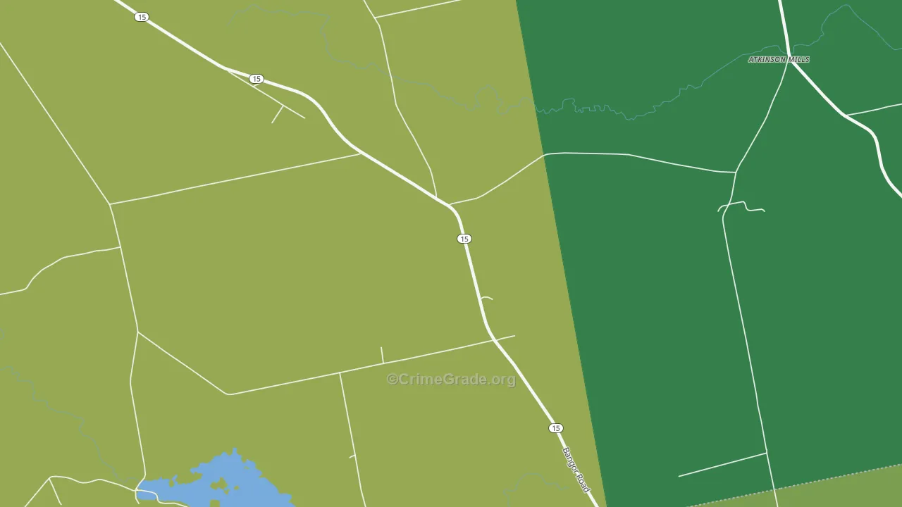South Dover, ME Map of Vehicle Theft Rates
