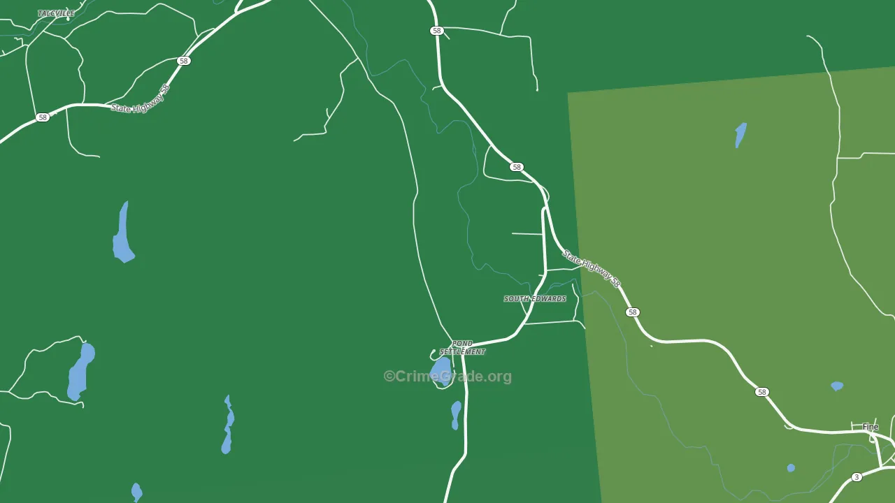 South Edwards, NY Map of Vehicle Theft Rates