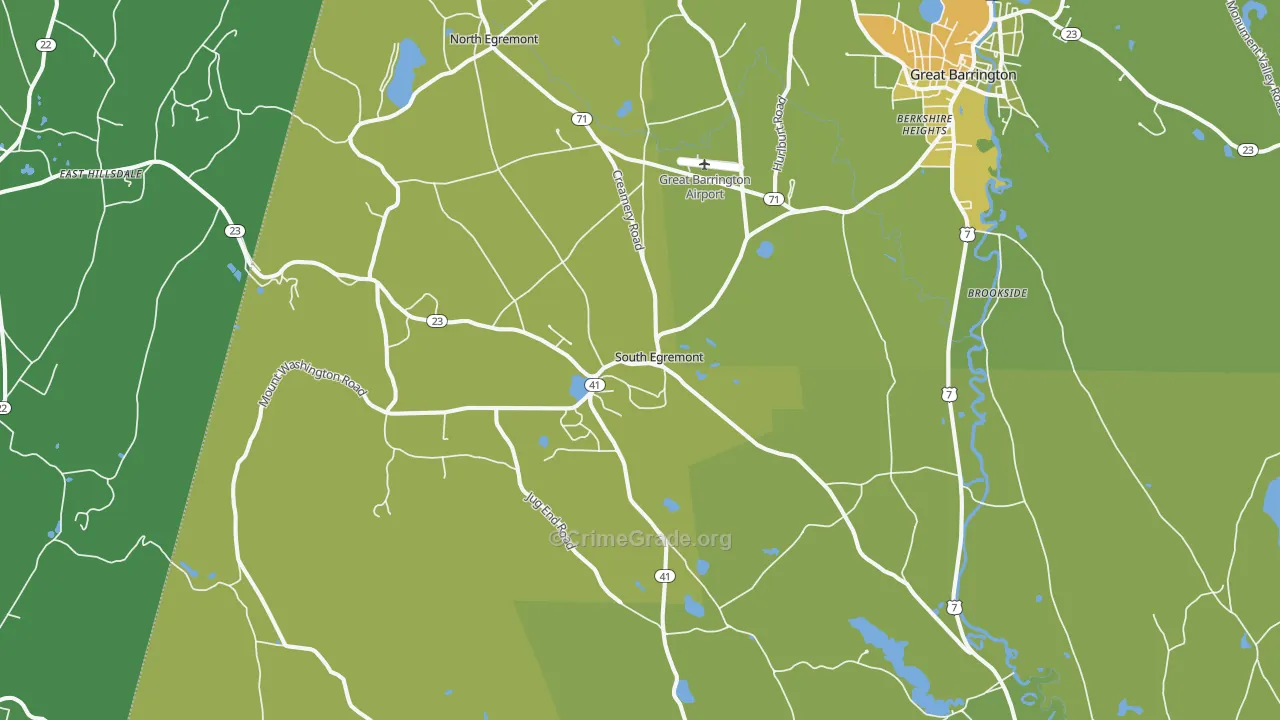 South Egremont, MA Map of Vehicle Theft Rates