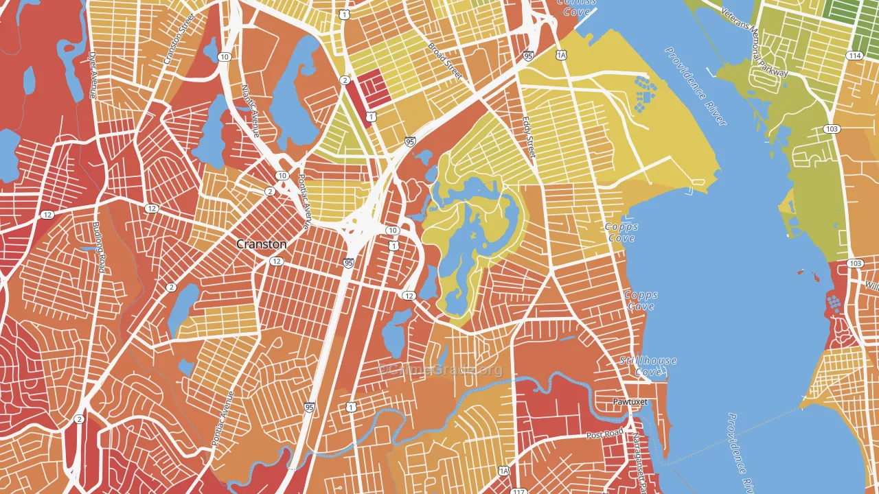 South Elmwood, Providence, RI Map of Vehicle Theft Rates