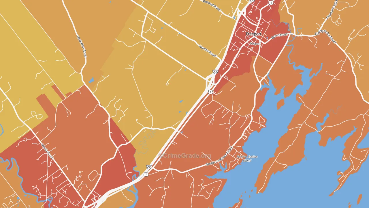 South Freeport, ME Map of Vehicle Theft Rates