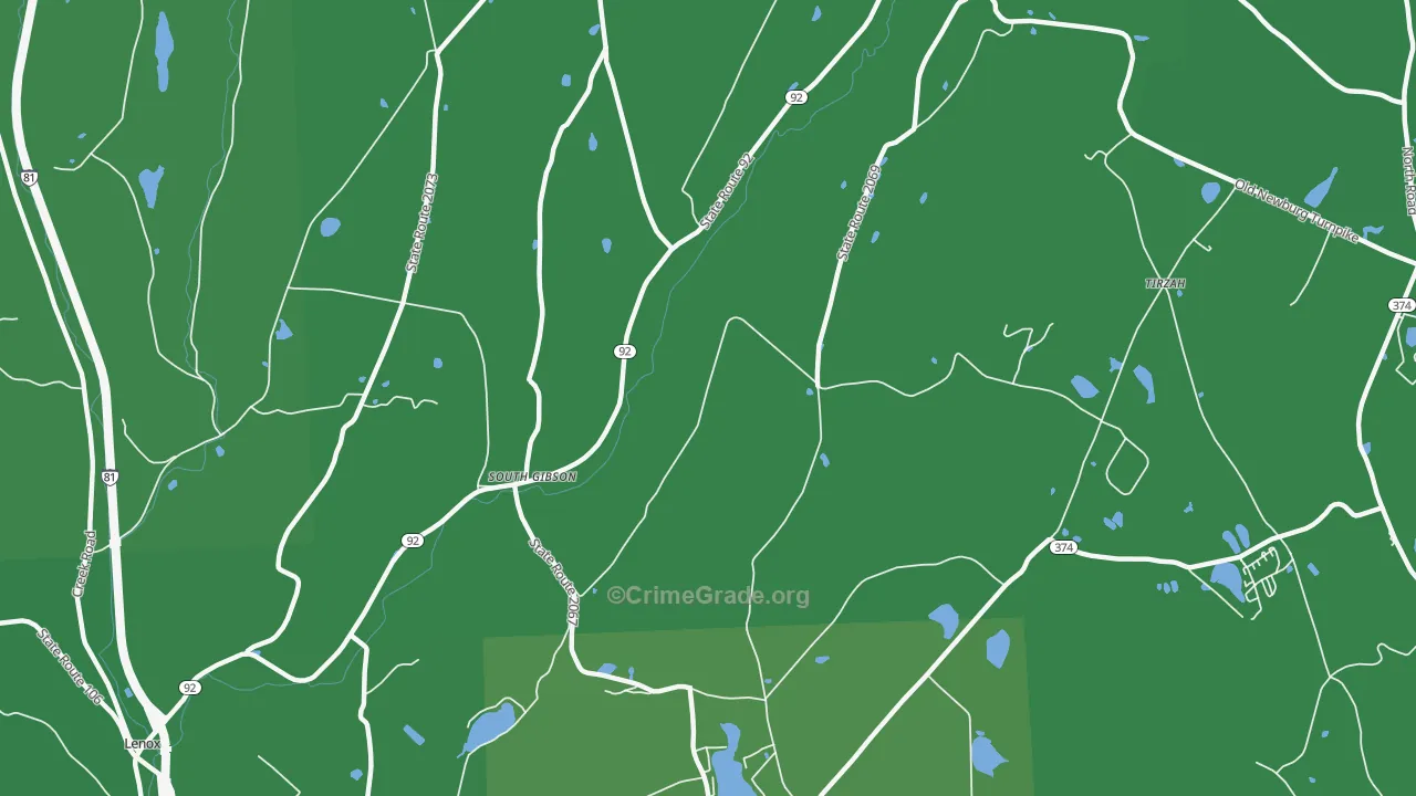 South Gibson, PA Map of Vehicle Theft Rates