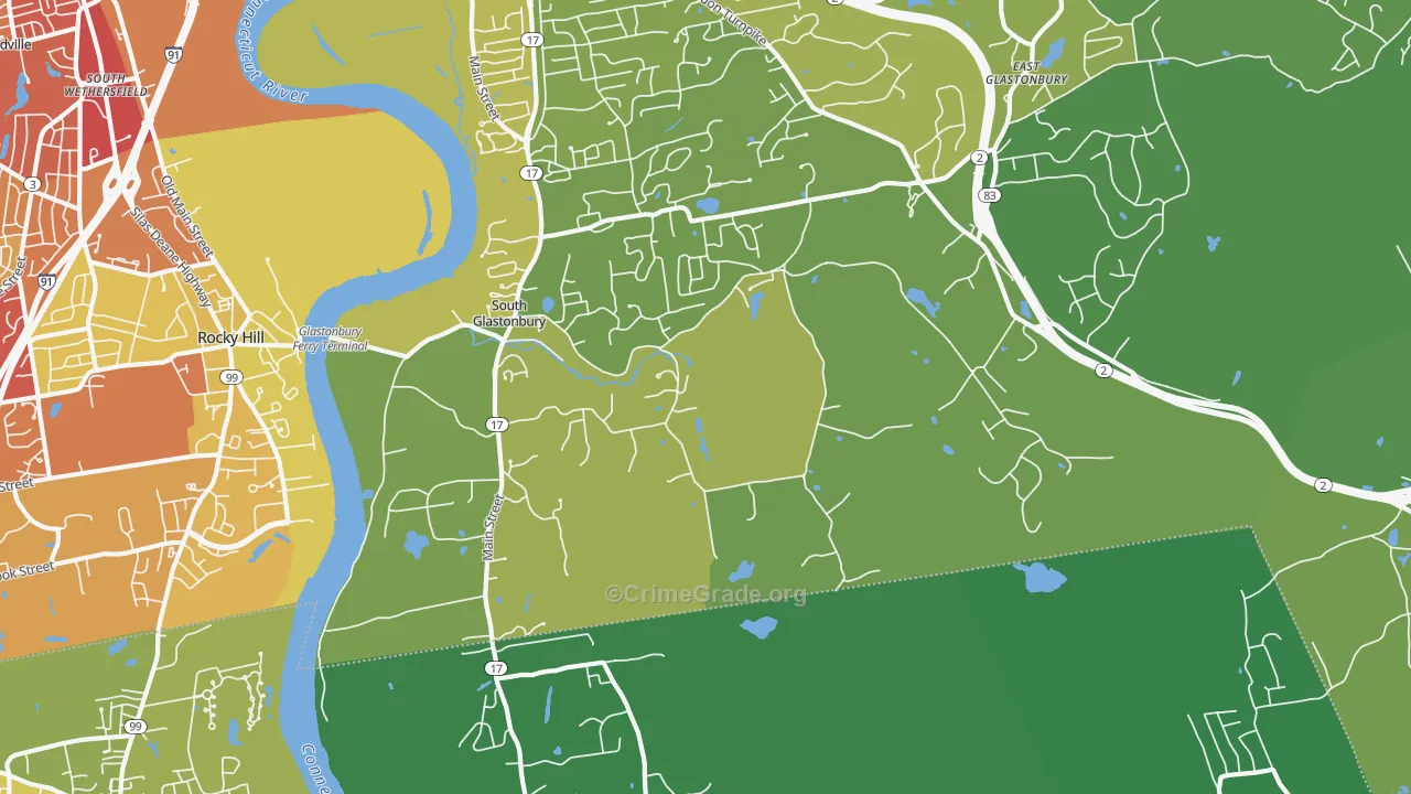 South Glastonbury, CT Map of Vehicle Theft Rates