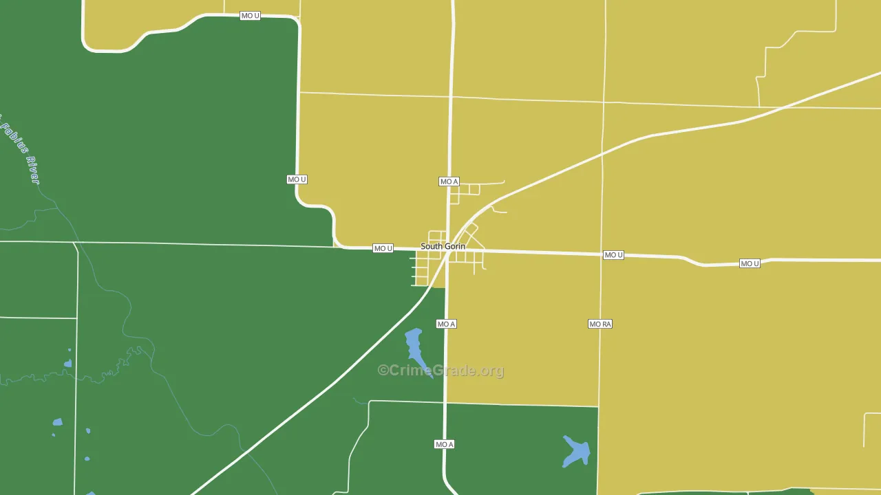South Gorin, MO Map of Vehicle Theft Rates