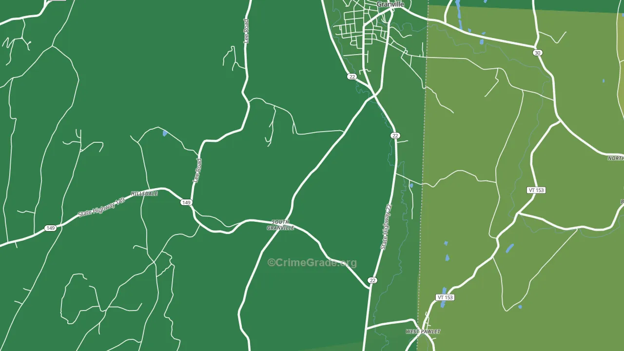 South Granville, NY Map of Vehicle Theft Rates