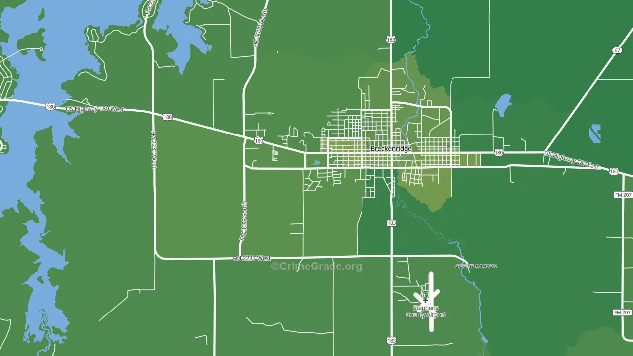 South Hanlon, TX Map of Vehicle Theft Rates