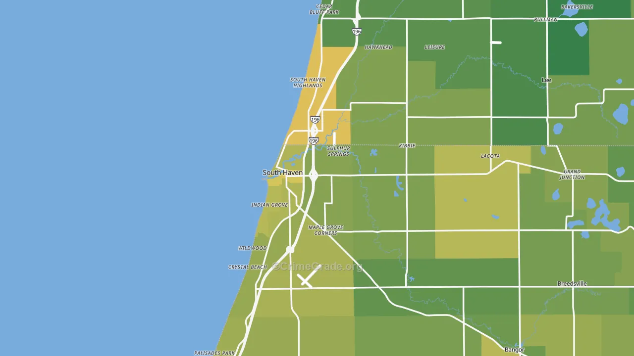 South Haven, MI Map of Vehicle Theft Rates