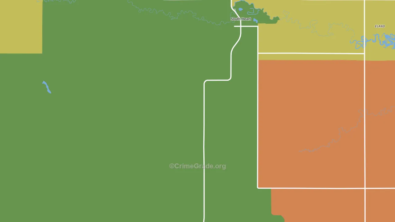 South Heart, ND Map of Vehicle Theft Rates