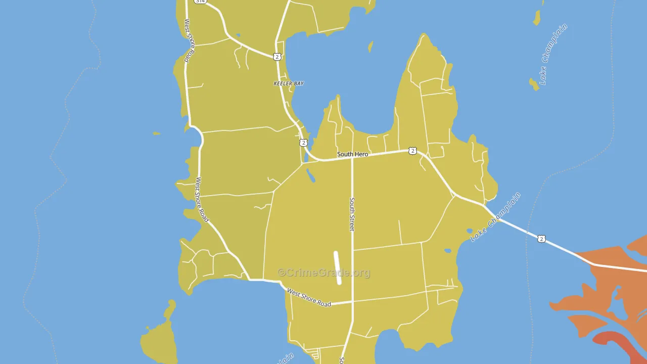 South Hero, VT Map of Vehicle Theft Rates