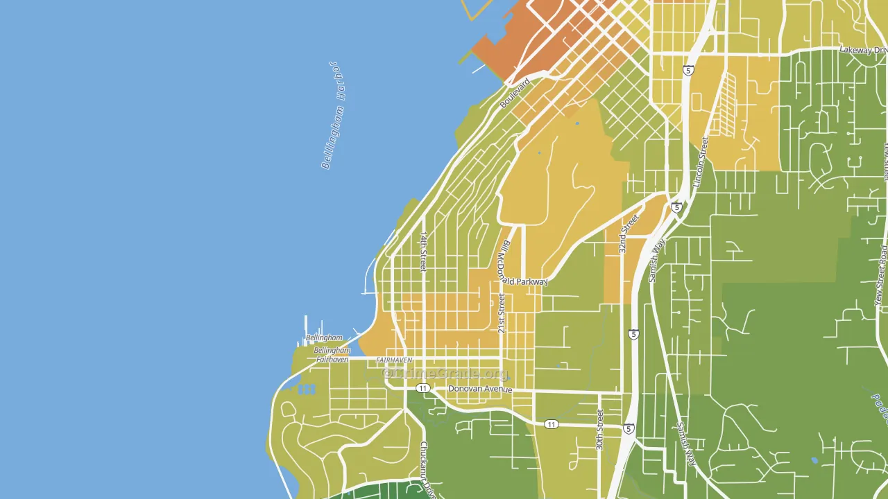 South Hill, Bellingham, WA Map of Vehicle Theft Rates