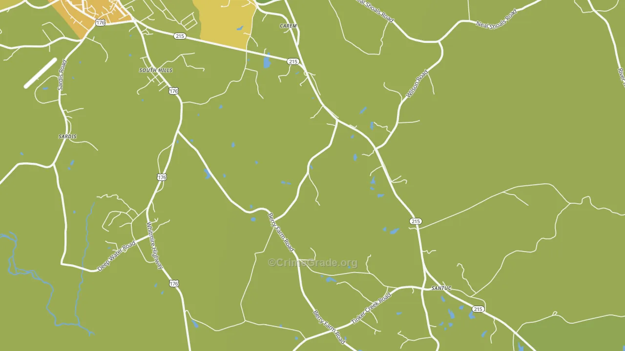 South Hills, SC Map of Vehicle Theft Rates