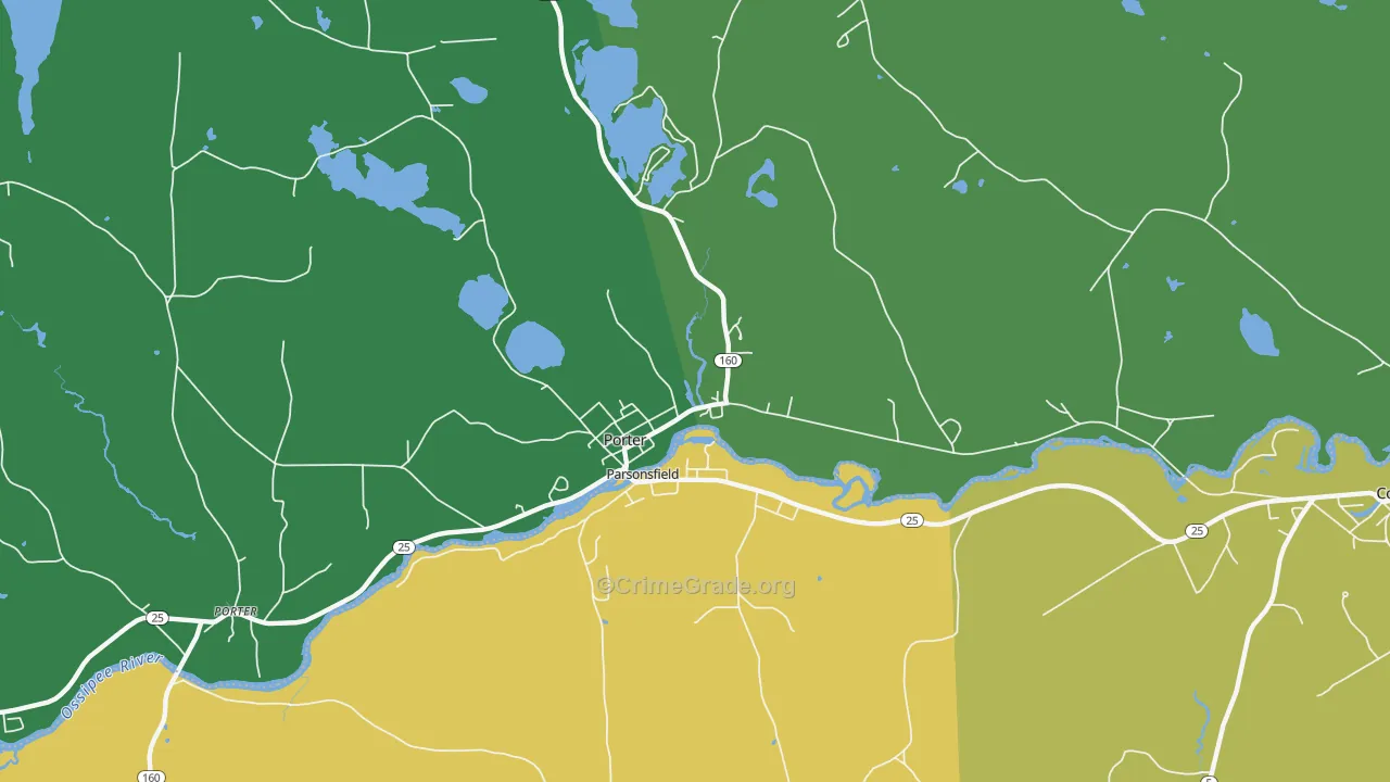 South Hiram, ME Map of Vehicle Theft Rates